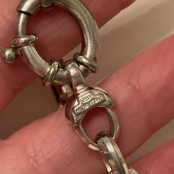 VINTAGE 925 SOLID STERLING MILOR ITALY LINK BRACELET WEIGHT 28 GRAMS 7 3/4” - Picture 4 of 15